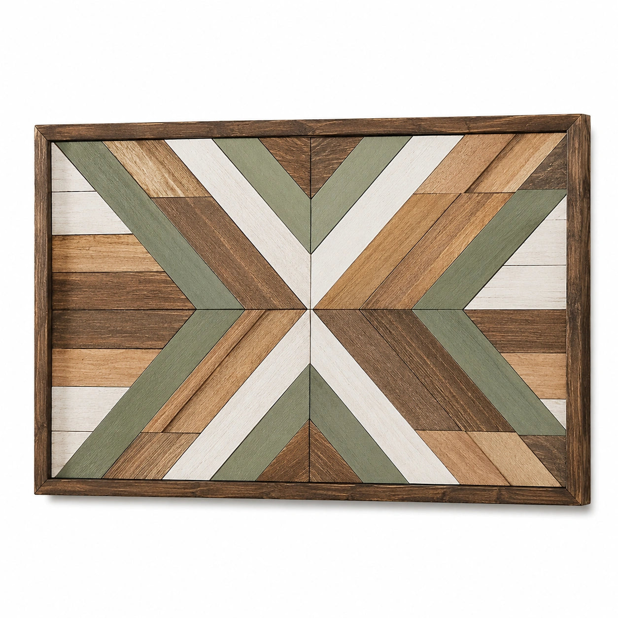 Panneau mural décoratif 120 x 80 cm en bois multicolore style géométrique