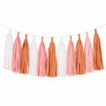 Guirlande décorative à franges 150 x 35 cm en papier rose blanc terracotta pour fête