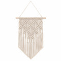 Tenture murale macramé 40 x 85 cm en coton écru style bohème