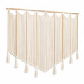 Tapisserie murale 150 x 120 cm en coton écru avec bois décoration bohème